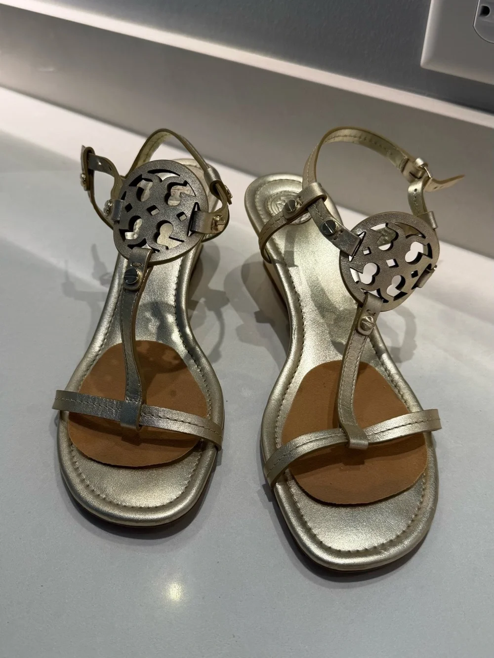 Tory Burch Spark Gold Wedge Sandal